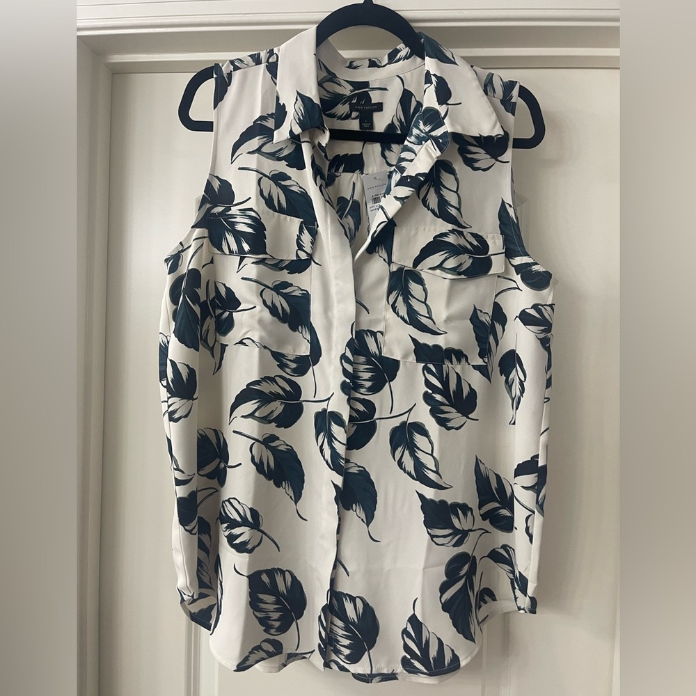 Ann Taylor Camp Sleeveless Blouse NWT